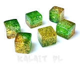 Crackle kostki zielono-żółte 1cm 8szt.-KS231