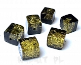 Crackle kostki żółto-czarne 1cm 8szt.-KS56