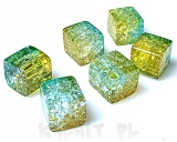 Crackle kostki niebiesko-żółte 0,8cm 10szt.-KS216