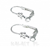 Bigle angielskie z kwiatkiem jasne srebro 1,9cm  2szt.-CH531