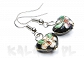 Cloisonne kolczyki serduszka czarne -BST3