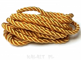 Sznurek 5mm jubilerski skręcony żółty 2m-SZ56