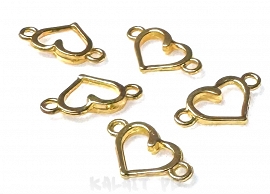 Element ozdobny serce złote 15mm 5szt. -E0279