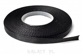 Wstążka satynowa Louxion  0,6cm czarna 4m - WL17