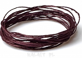 Lniany sznurek 1,0mm -3m bordo - LEN16