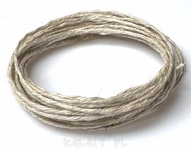 Lniany sznurek 1,0mm -3m piaskowy - LEN6
