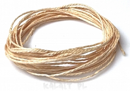 Lniany sznurek 1,0mm -3m pomarańczowy pastelowy - LEN14