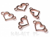 Element ozdobny serce złote różowe 15mm 5szt. -E0280