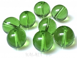 Koraliki szklane kule zielone 1,2cm 8szt. - KS194