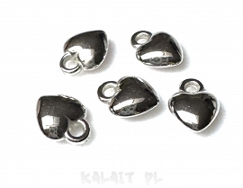 Element ozdobny serce srebrne 12mm 3szt. -E0282