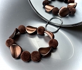 Bransoletka welurowa na srebrze