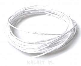 Lniany sznurek 1mm -3m biały - LEN4