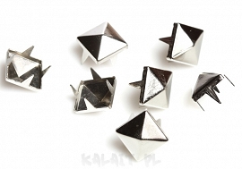 Ćwieki kolce ostre srebro 10mm piramidki 10szt -CW04