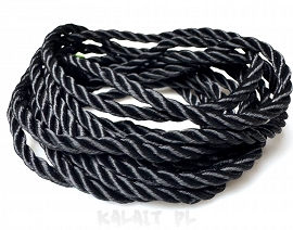 Sznurek 3mm jubilerski skręcony czarny 2m-SZ65