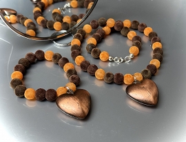 Welurowy komplet na srebrze