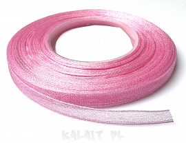 Wstążka szyfonowa różowa 0,6cm 4m - WS13