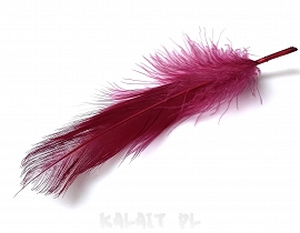Piórka ozdobne do biżuterii 10szt.- Bordowe