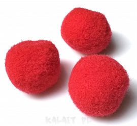 Filcowe pompony czerwone 2cm 5szt. - POM5