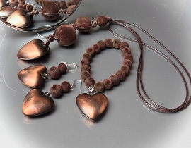 Welurowy komplet na srebrze