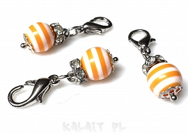 Charms zawieszka kuleczka pasiasta -CZ128