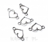 Element ozdobny serce srebrne 15mm 5szt. -E0281