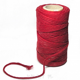 Sznurek jubilerski bawełna 2mm - czerwony 3 metry