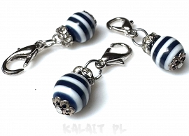 Charms zawieszka kuleczka pasiasta -CZ130