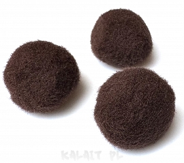 Filcowe pompony brązowe 2cm 5szt. - POM4