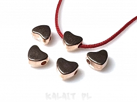 Element ozdobny serce złote różowe 8mm 5szt. -E0277
